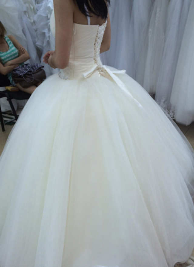 Tulle Wedding Dress Ball-gown/princess Sweetheart Long/floor-length With Beaded