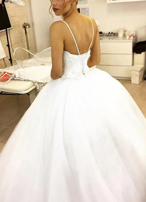 Tulle Wedding Dress Ball-gown/princess Sweetheart Court Train With Beaded