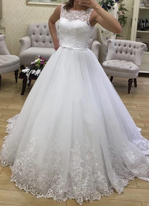 Lace Wedding Dress Ball-gown/princess Square Court Train