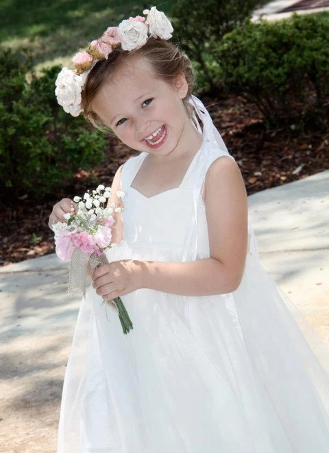 Ball-gown/princess Tea-length Sweetheart Sleevesless Tulle Flower Girl Dresses