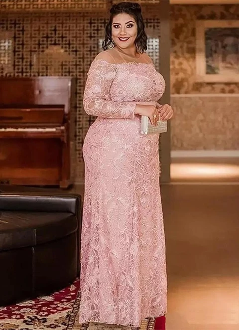 Sheath/column Lace Off The Shoulder Long Sleeves Floor-length Mother Of The Bride Dresses