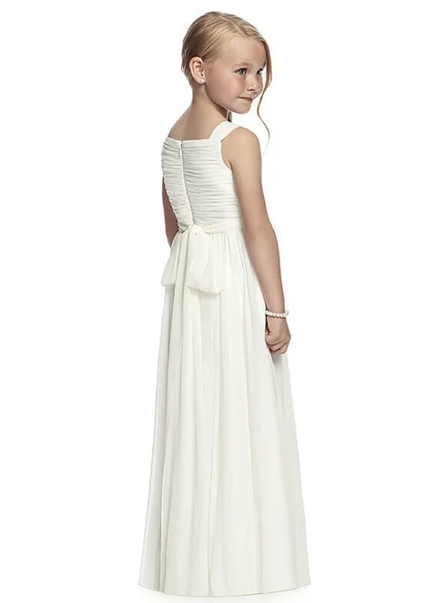 A-line Chiffon Ruffles Sleeveless Scoop Floor-length Junior Bridesmaid Dresses