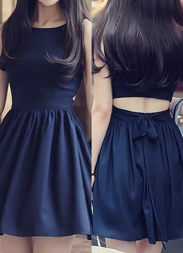 A-line Bateau Sleeveless Short/mini Chiffon Dresses