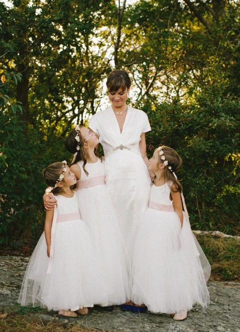 Ball-gown/princess Floor-length Scoop Sleevesless Tulle Flower Girl Dresses With Lace Waistband