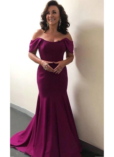 Trumpet/mermaid Off-the-shoulder Sleeveless Sweep Train Elastic Satin Mother Of The Bride Dresses