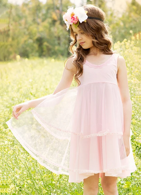 A Line Knee-length Scoop Sleevesless Chiffon Flower Girl Dresses