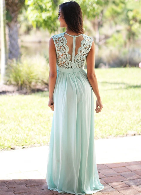 Chiffon Long/floor-length A-line/princess Sleeveless Zipper Appliqued Dresses